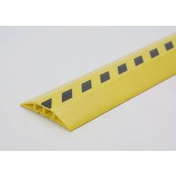 Plastic cable duct, for cables and hoses with Ã up to 10 mm, black/yellow, 2 chambers, length 3 m